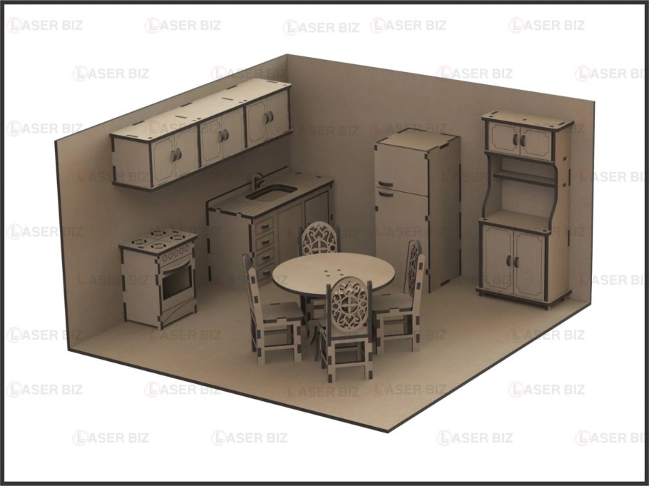 Картонный макет кухни