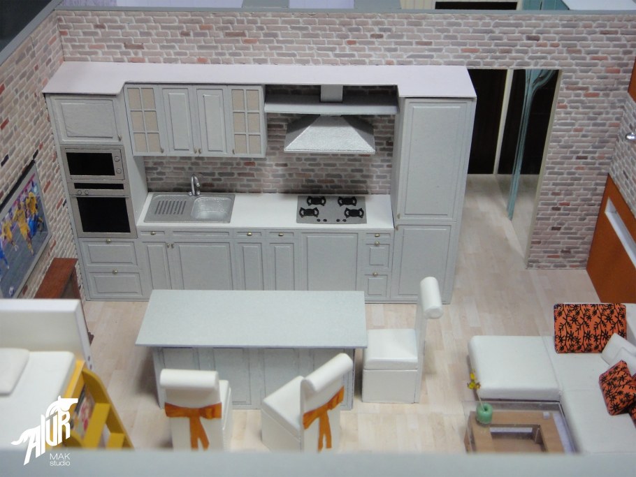 Картонный макет кухни