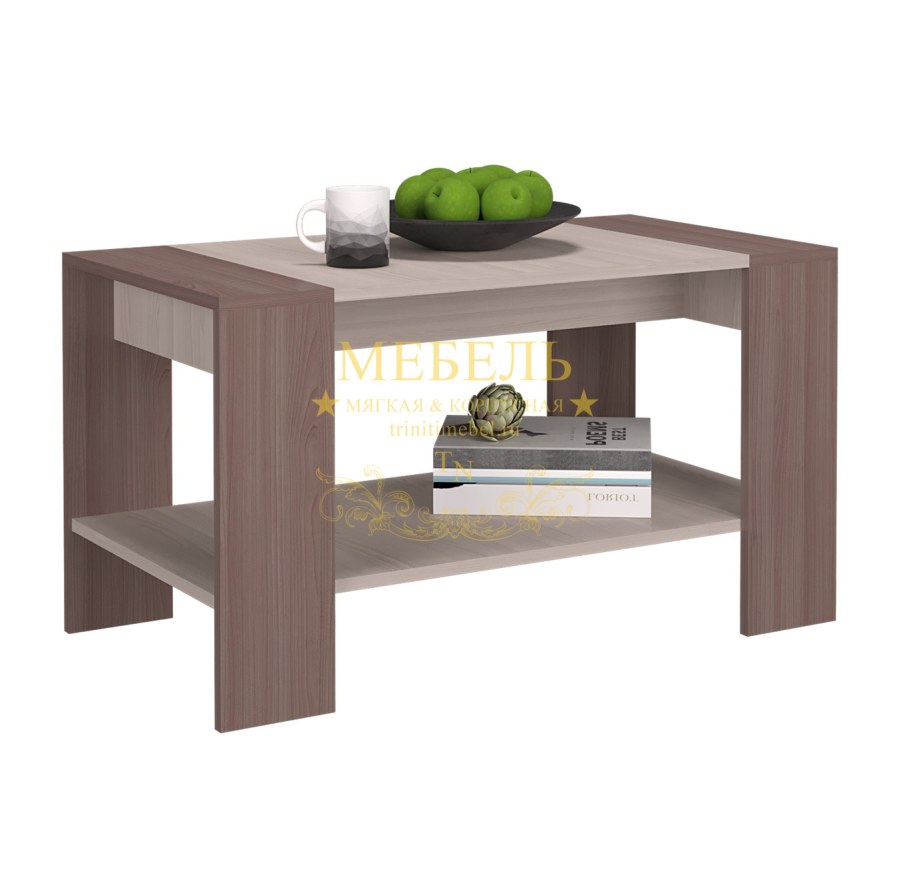 Квадро стол журнальный (кантерберри/дуб сонома) (Горизонт)