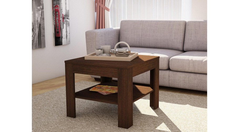 Стол журнальный эклектик Квадро дуб американский