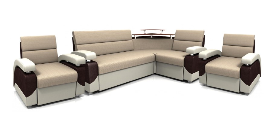 Угловой диван и кресло в комплекте