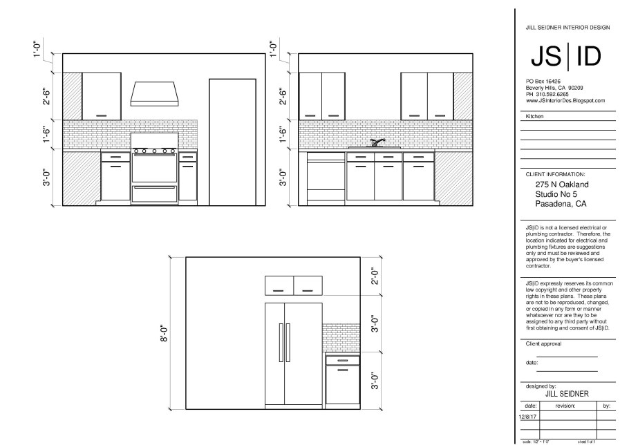 Размещение кухонной мебели и холодильника