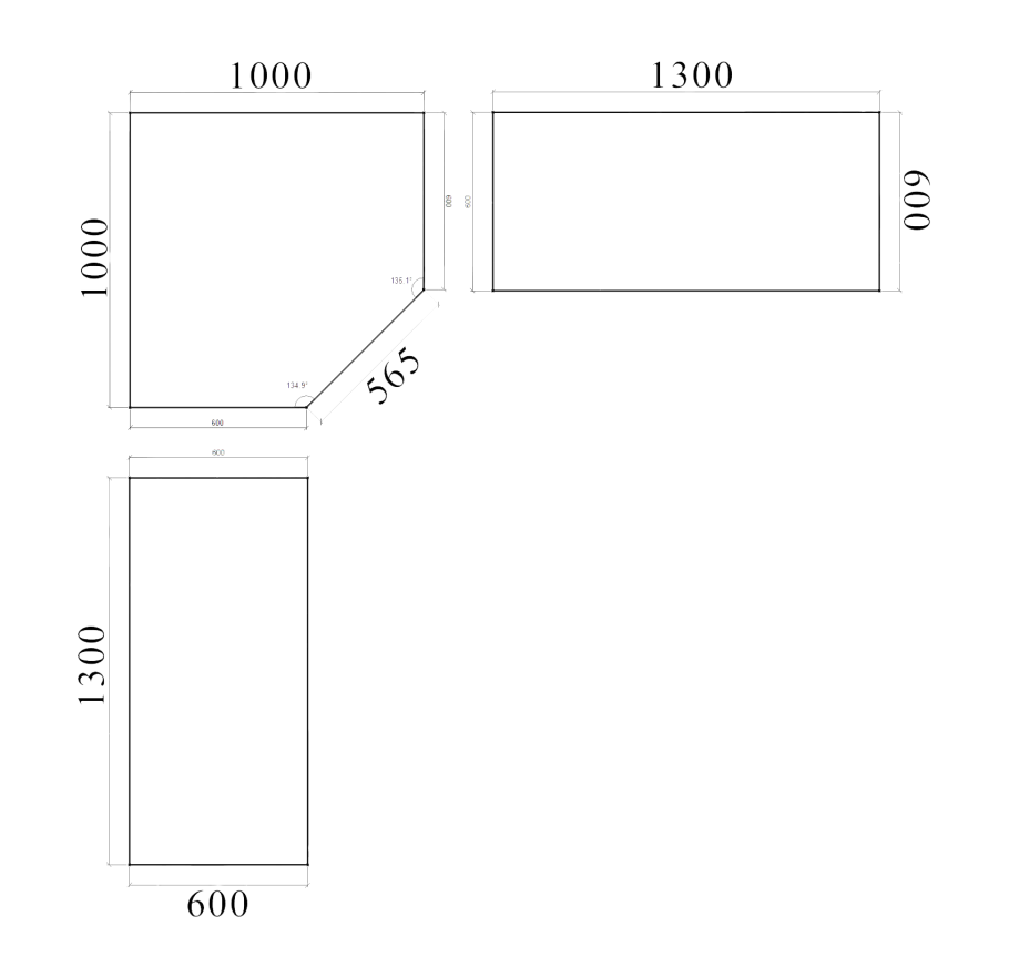 Угловой кухонный модуль Размеры