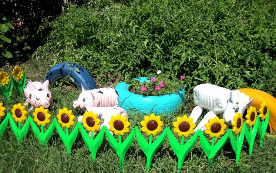 Грибы из пластиковых бутылок