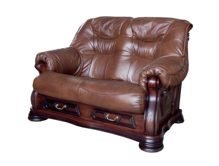 Двухместный кожаный