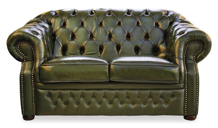 Честерфилд зеленый диван кожаный