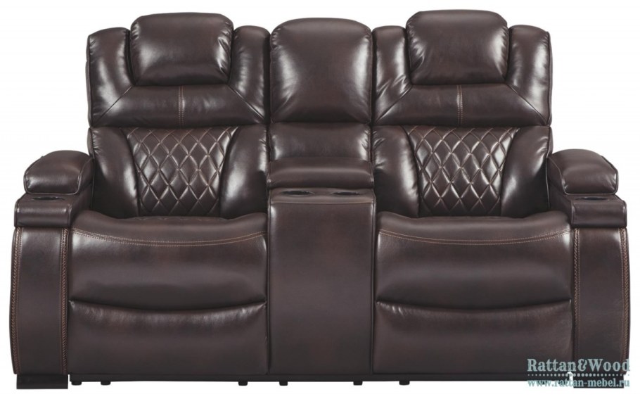 Диван Честер кожаный коричневый