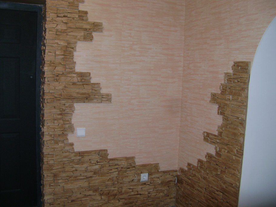 Отделка арки кирпичиками