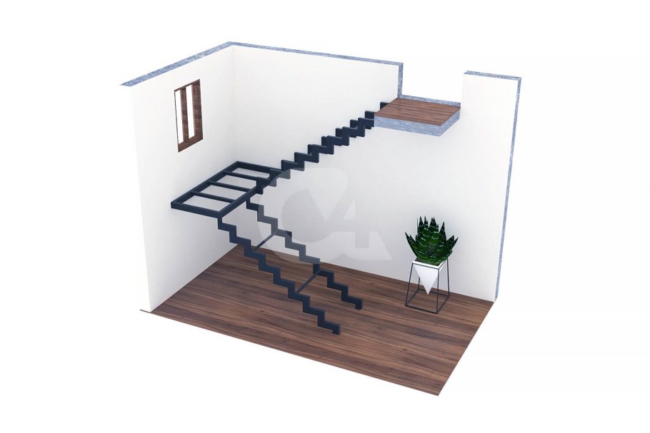 Лестница из профтрубы 40х20