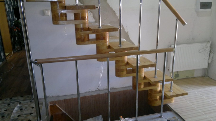 Перила для лестницы из трубы хром