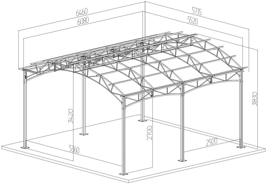 Навес из поликарбоната 5х10м смета