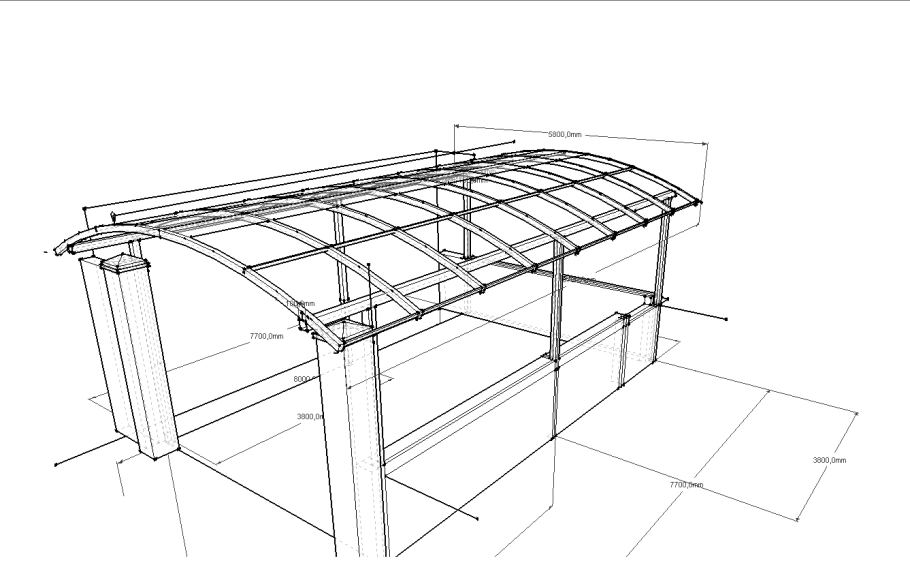 Чертеж металлического навеса спецификация