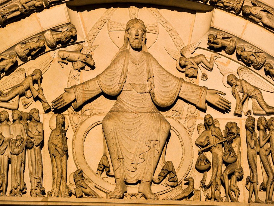 Тимпан церкви сент Мадлен в Везеле (1125—1130)