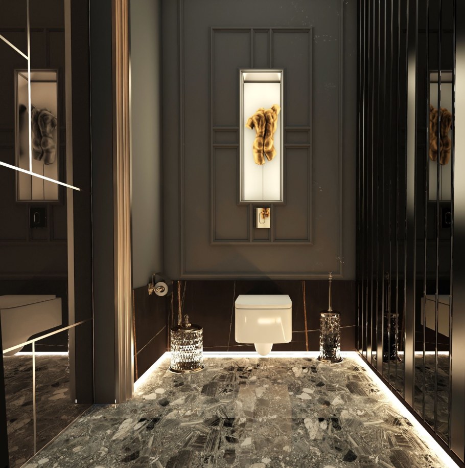 Ванная в темных тонах