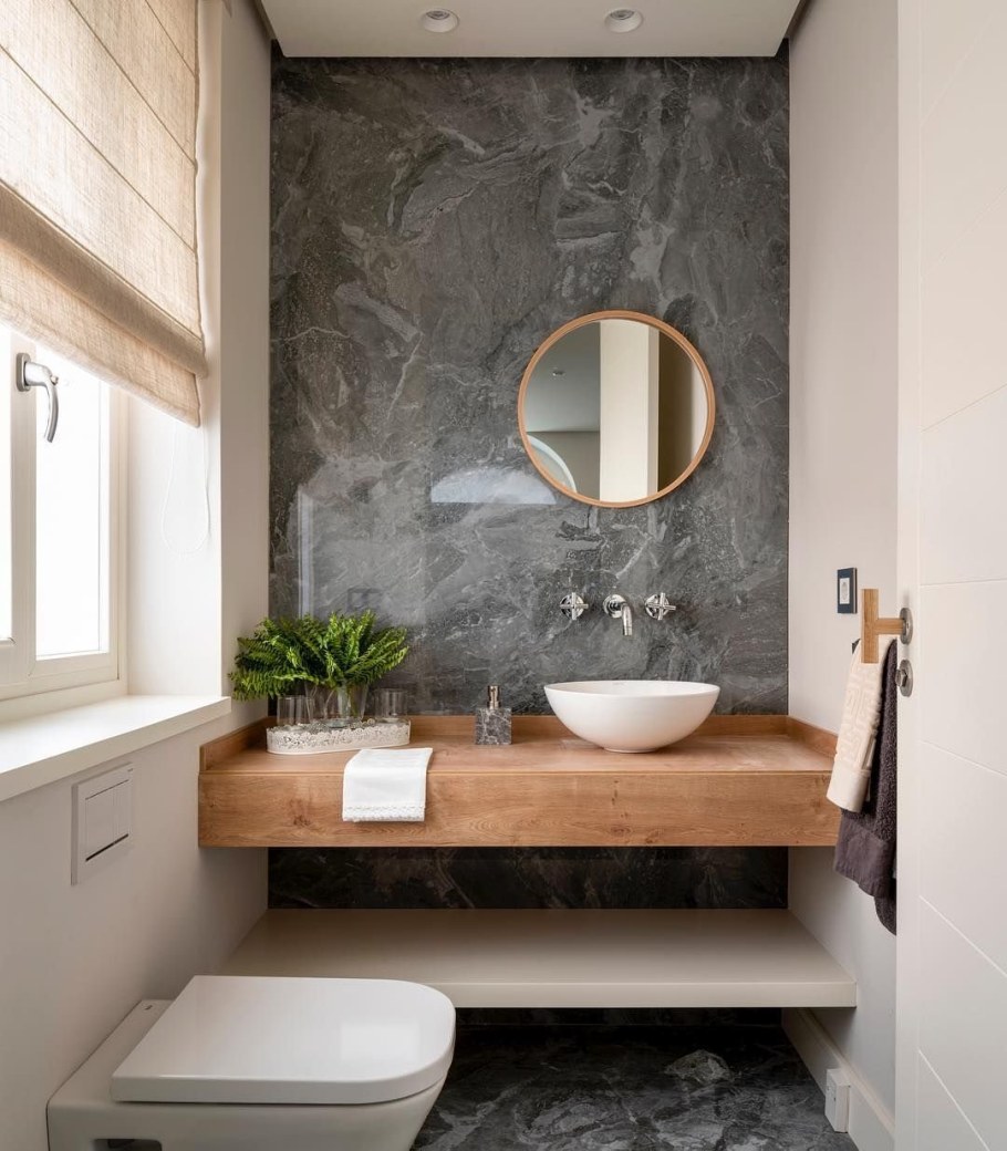 Туалет в коричневых и бежевых тонах