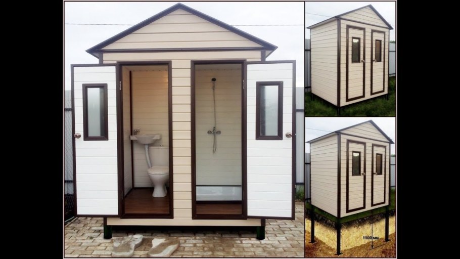 Летний душ деревянный