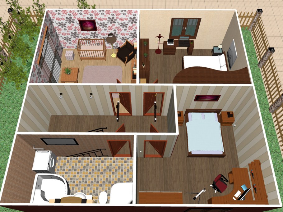 Кухня-гостиная в деревянном доме