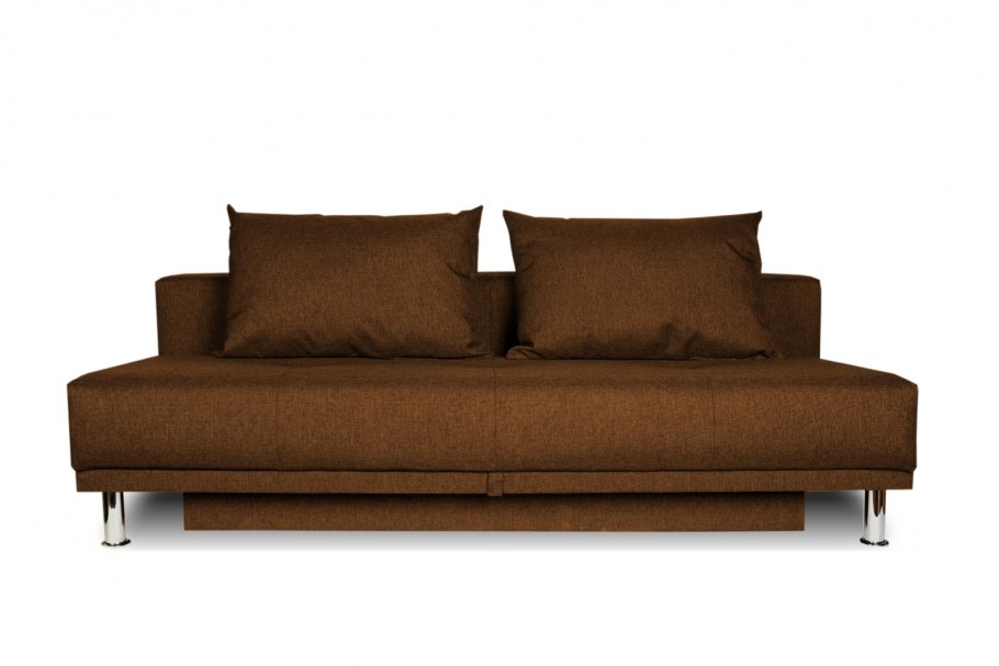 Диван лодочка велюр бежево-коричневый