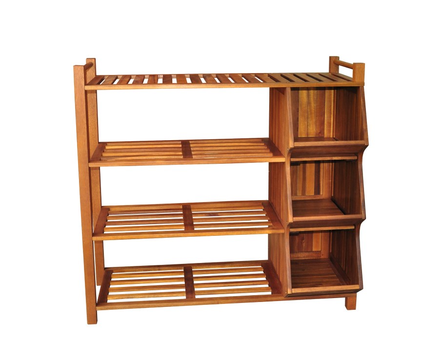 Этажерка деревянная на колесиках