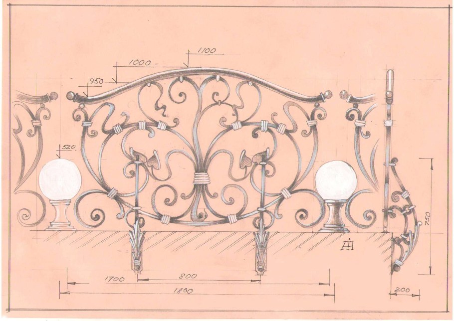 Эскизы кованых ограждений