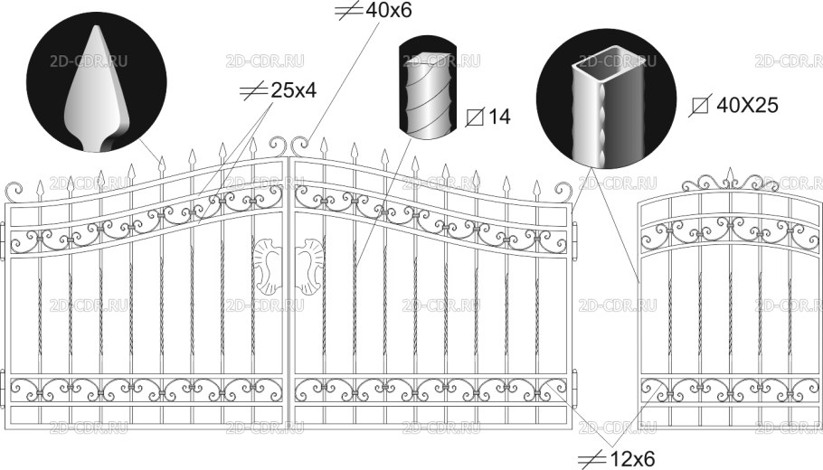 Калитка холодная ковка чертежи