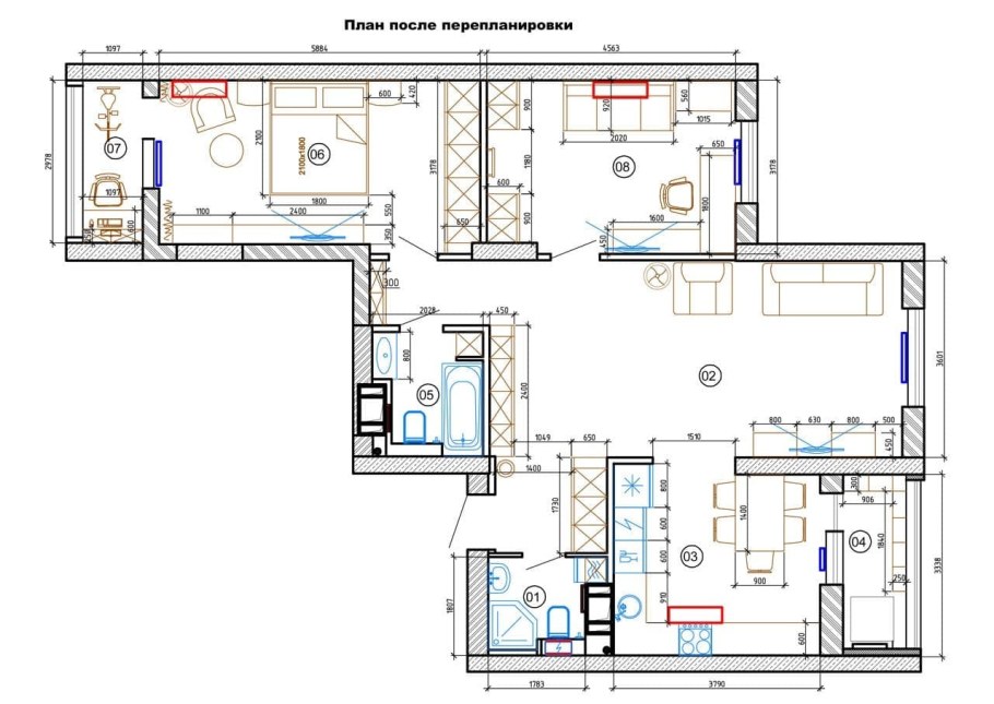 Перепланировка трешки