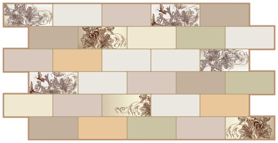 Панель ПВХ Грейс 966*484 плитка ар нуво