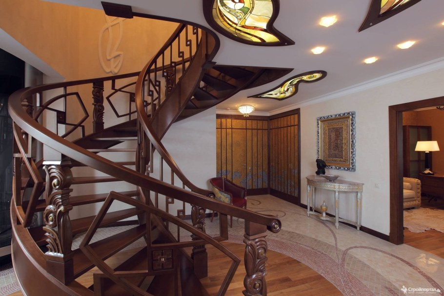 Интерьеры двухэтажных домов с лестницей