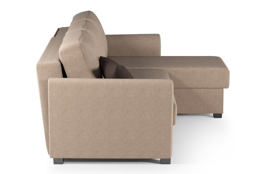 200-140 Угловой диван-кровать Каприо (левый) Middle Vivaldi 22 бежевый