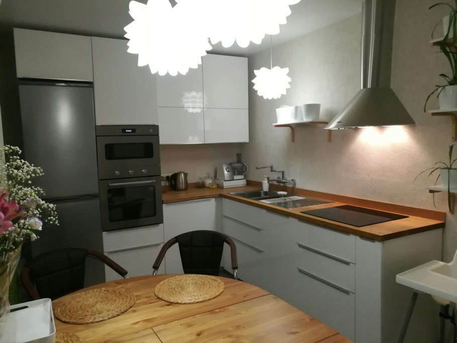 Кухня икеа белая Минимализм