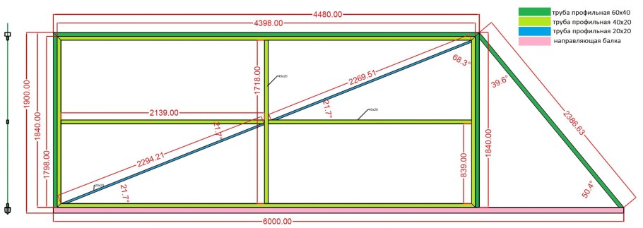 Чертежи откатных ворот 3 м
