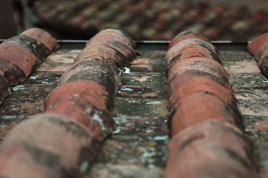 Дом с синей крышей