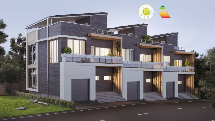 Проект таунхауса с плоской крышей