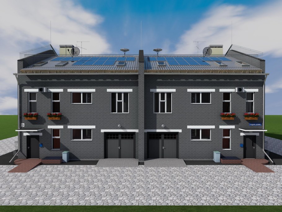 Проекты двухэтажных таунхаусов