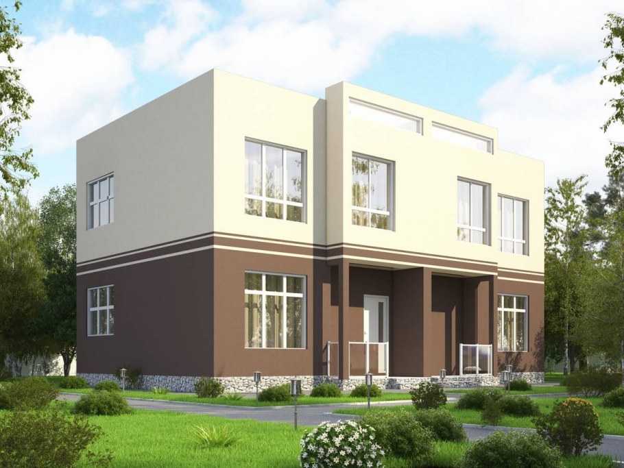 Дуплекс с плоской крышей 20 x 12