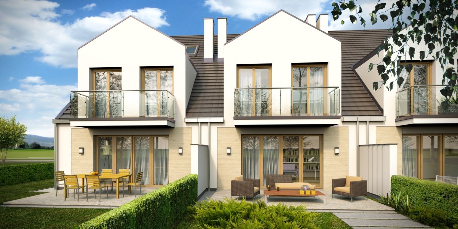 Узкий двухэтажный таунхаус