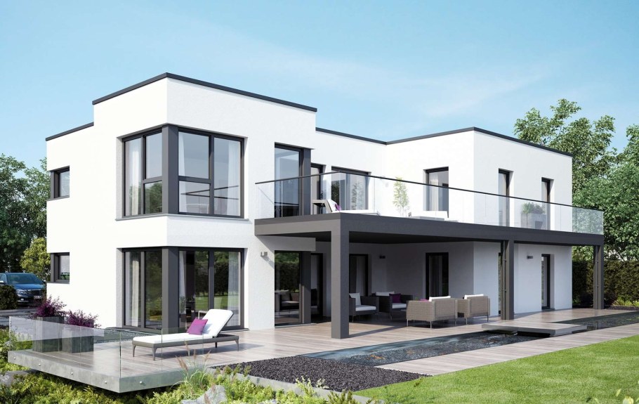 Современные таунхаусы с плоской крышей