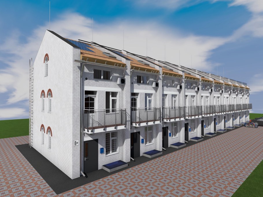 Блокированный двухэтажный дом