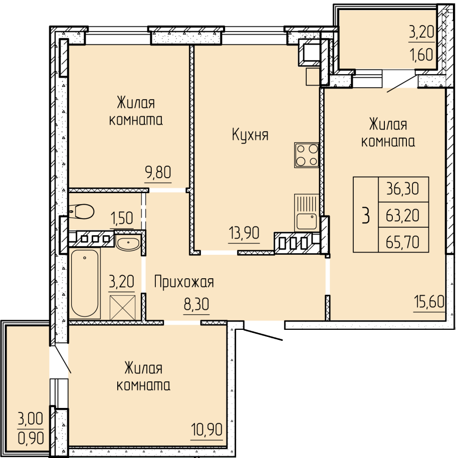 Кухня с евроремонтом и мебелью