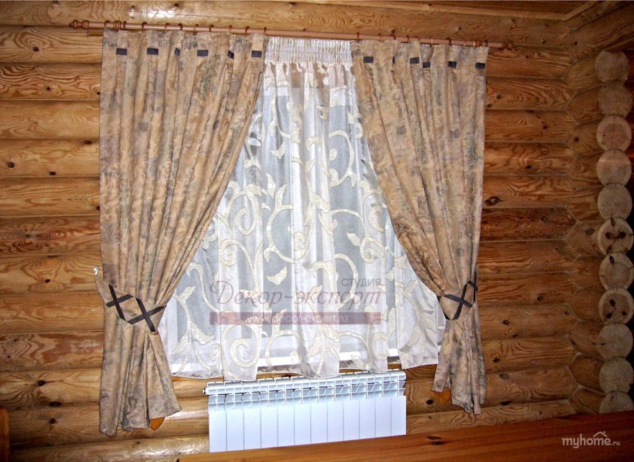 Занавески на кухню в стиле Кантри