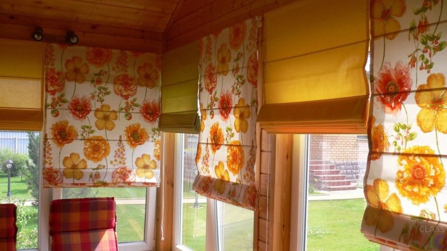 Короткие шторы на дачу