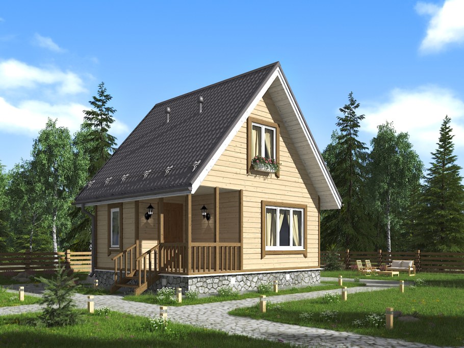 Каркасный дачный дом