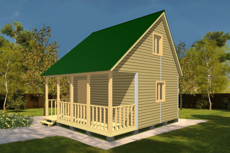 Дачный домик 4х5 двухэтажный