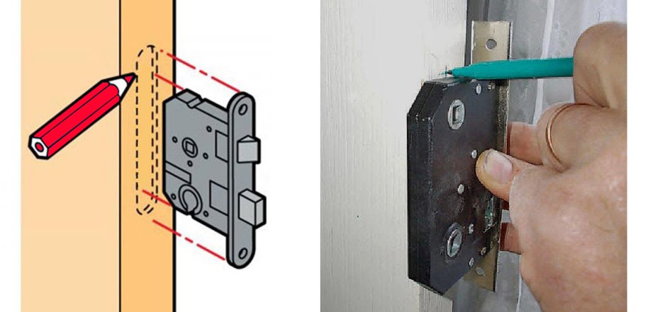 Монтаж ответной планки замка