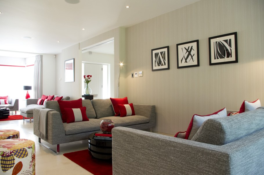 Дизайн комнаты с двумя диванами