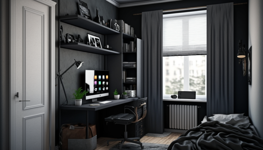 Темно серые шторы