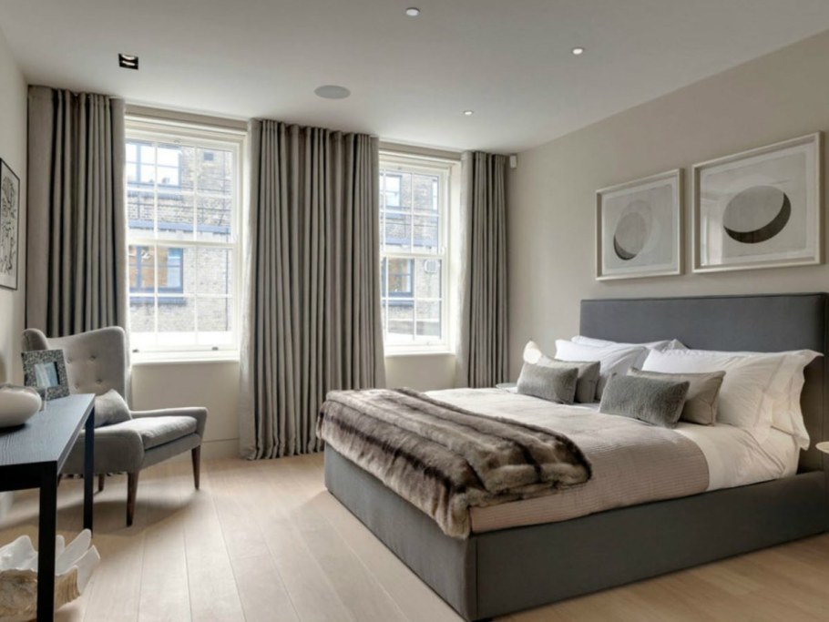 Спальня в стиле Контемпорари в серых тонах