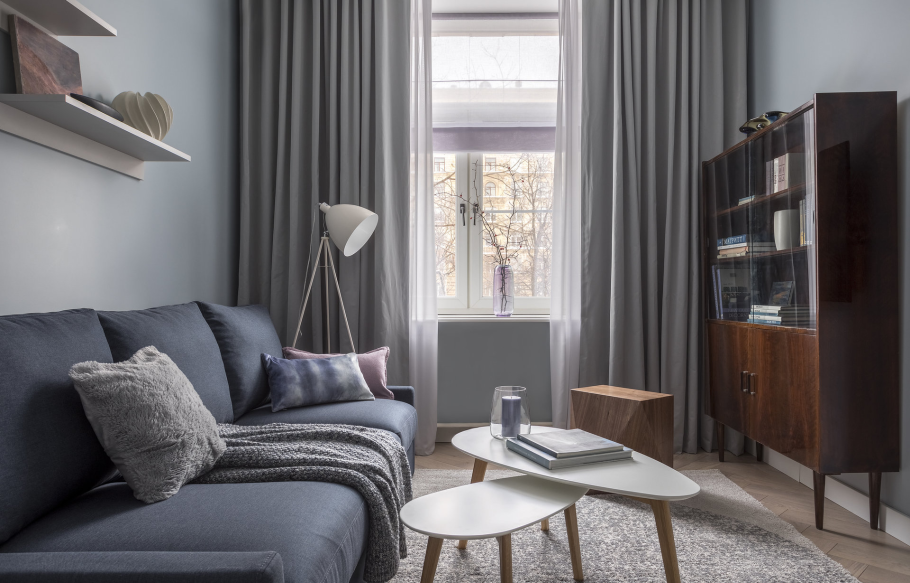 Шторы в спальню в скандинавском стиле