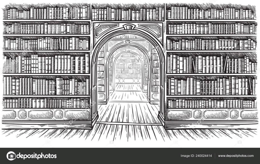 Книжная полка черно белая