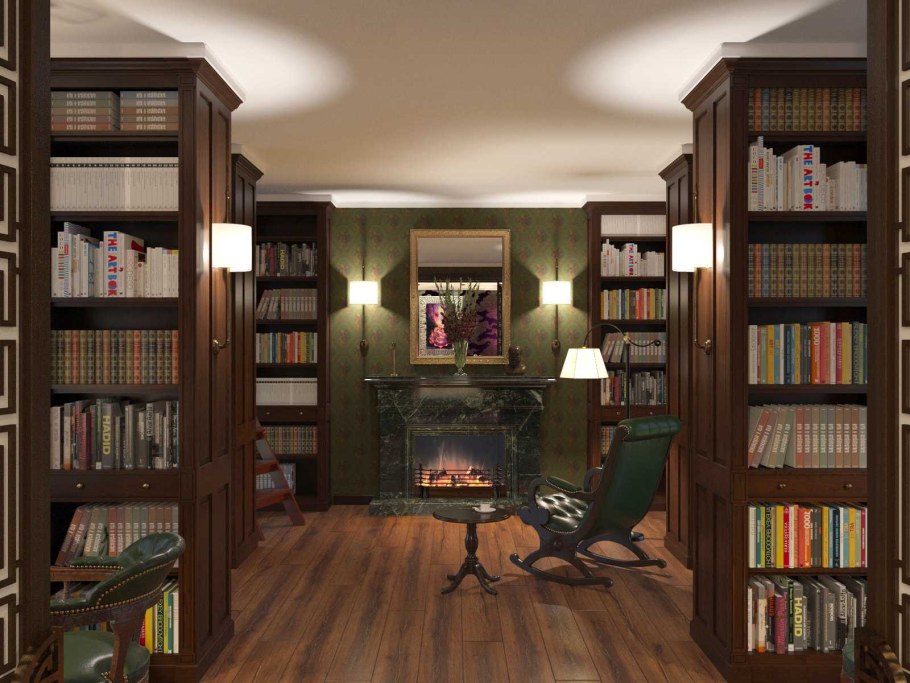 Книжная полка в комнате